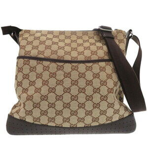 Gucci GG pattern shoulder bag all over crossbody sacoche canvas brown
